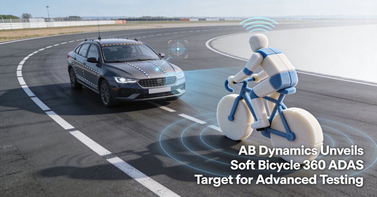 Soft Bicycle 360 ADAS target by AB Dynamics in action