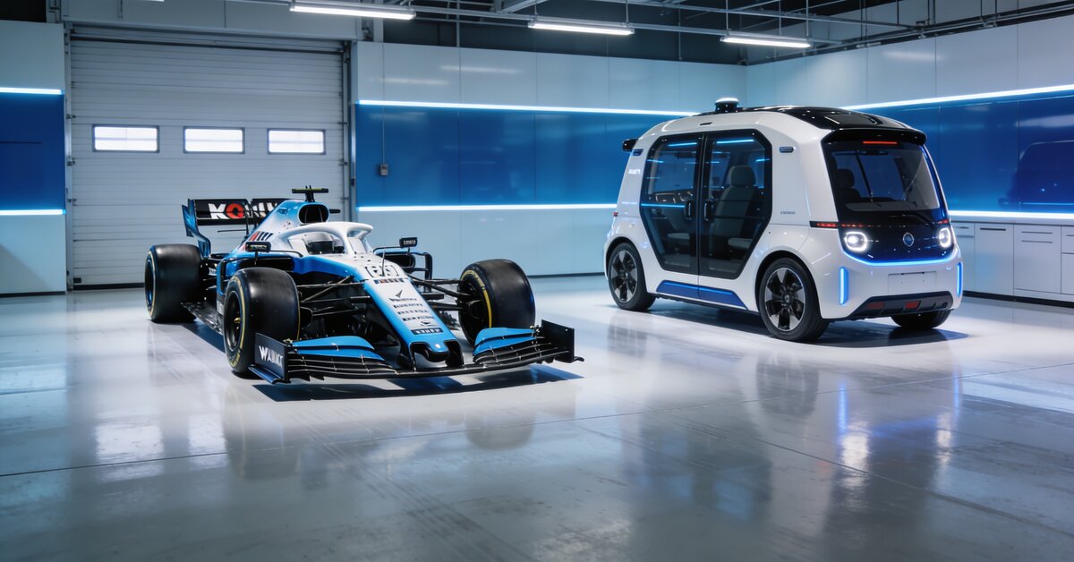 Williams F1 car with Zoox logo at Las Vegas GP