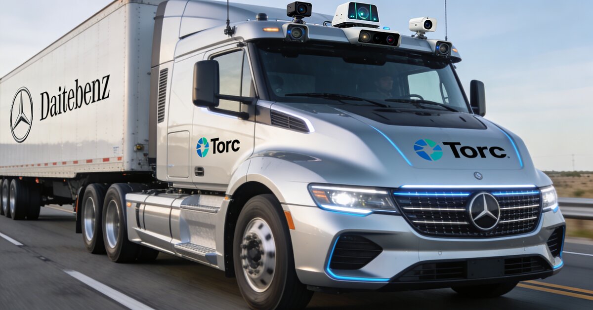 Autonomous Freightliner Cascadia truck