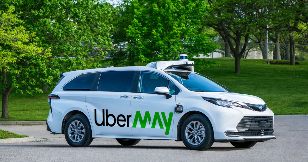 Self-driving ride-hail vehicle in motion