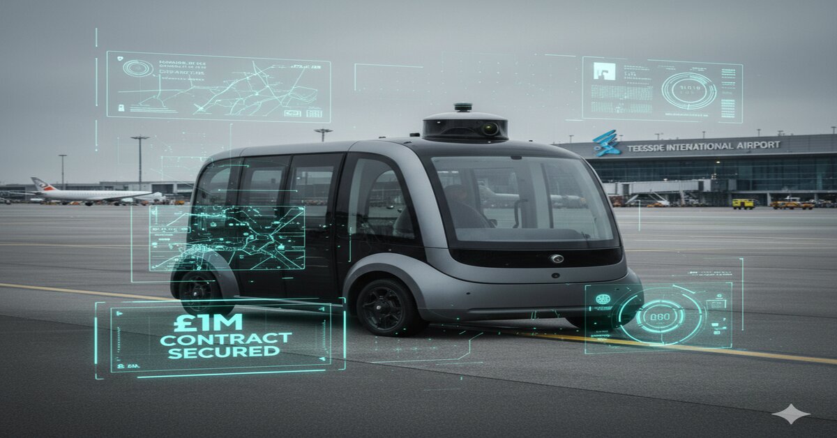 Aurrigo autonomous shuttle at Teesside Airport