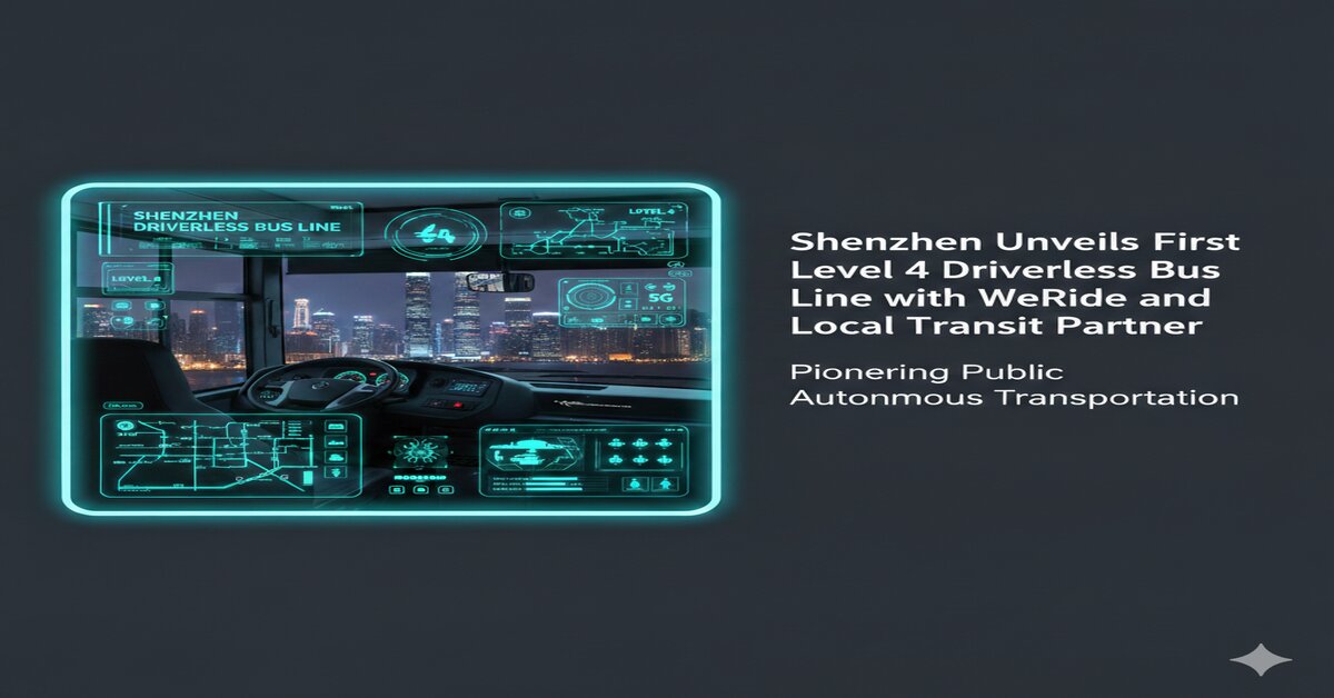 Shenzhen Launches First Level 4 Driverless Bus