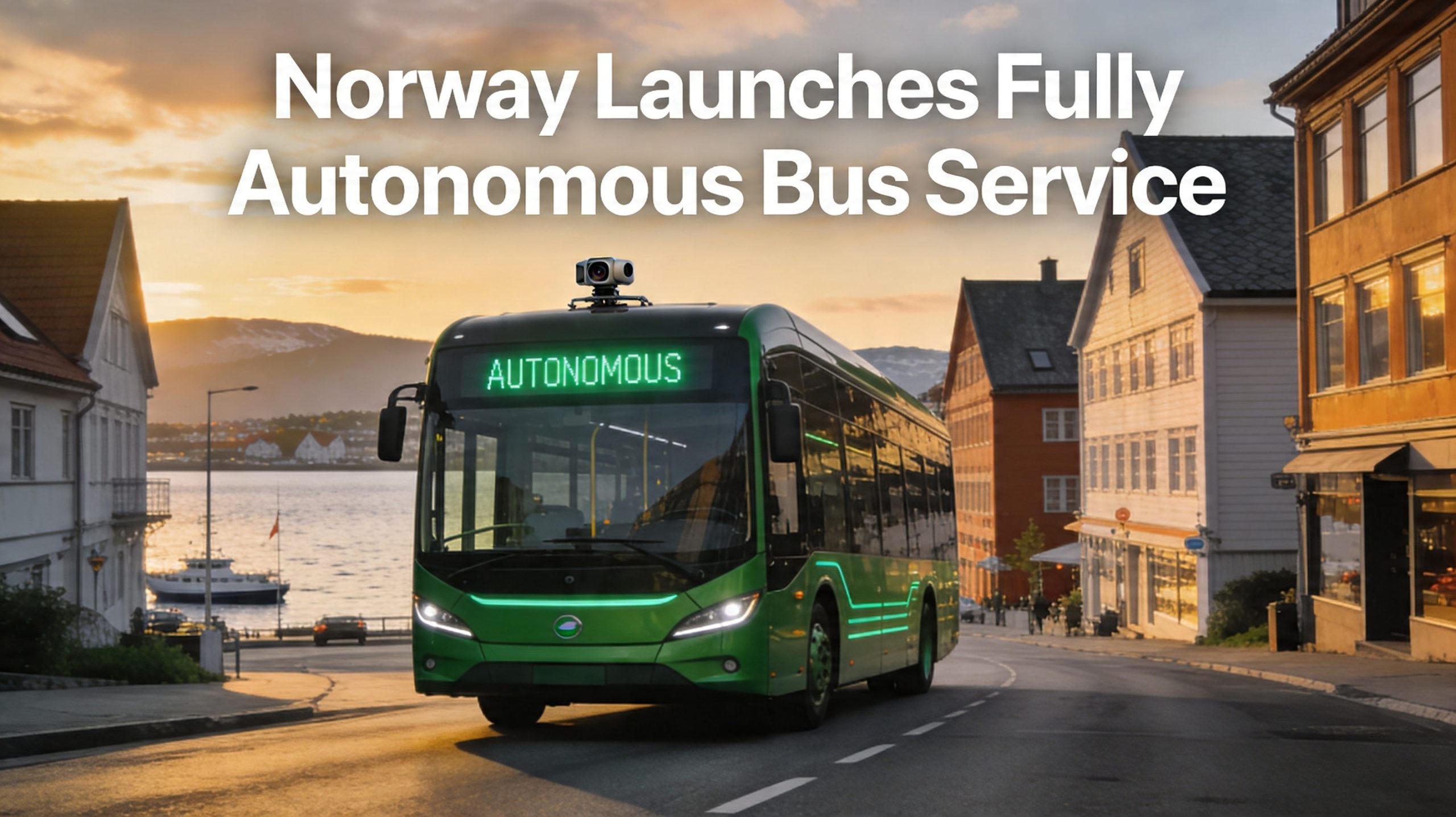 Driverless autonomous bus operating on a public road